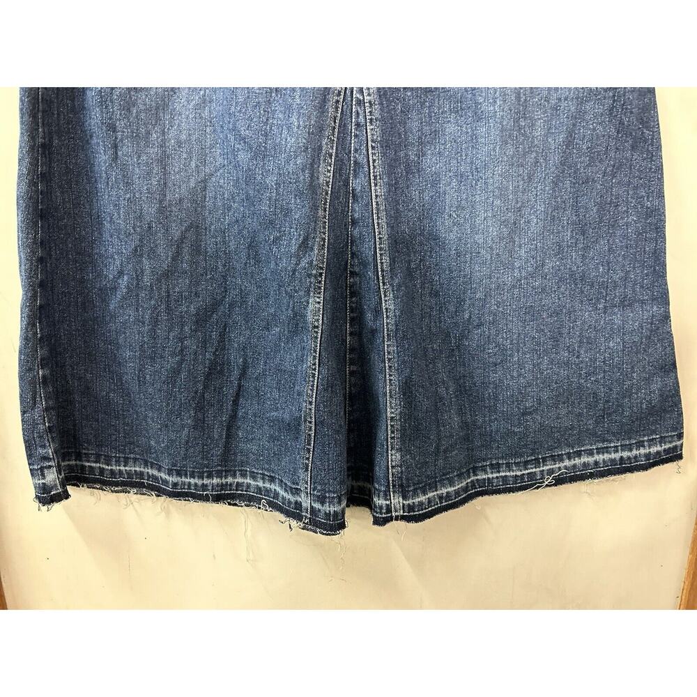 French Cuff Denim‎ Skirt Womens 12 Maxi Faded Western Boho Rockabilly - Picture 3 of 11